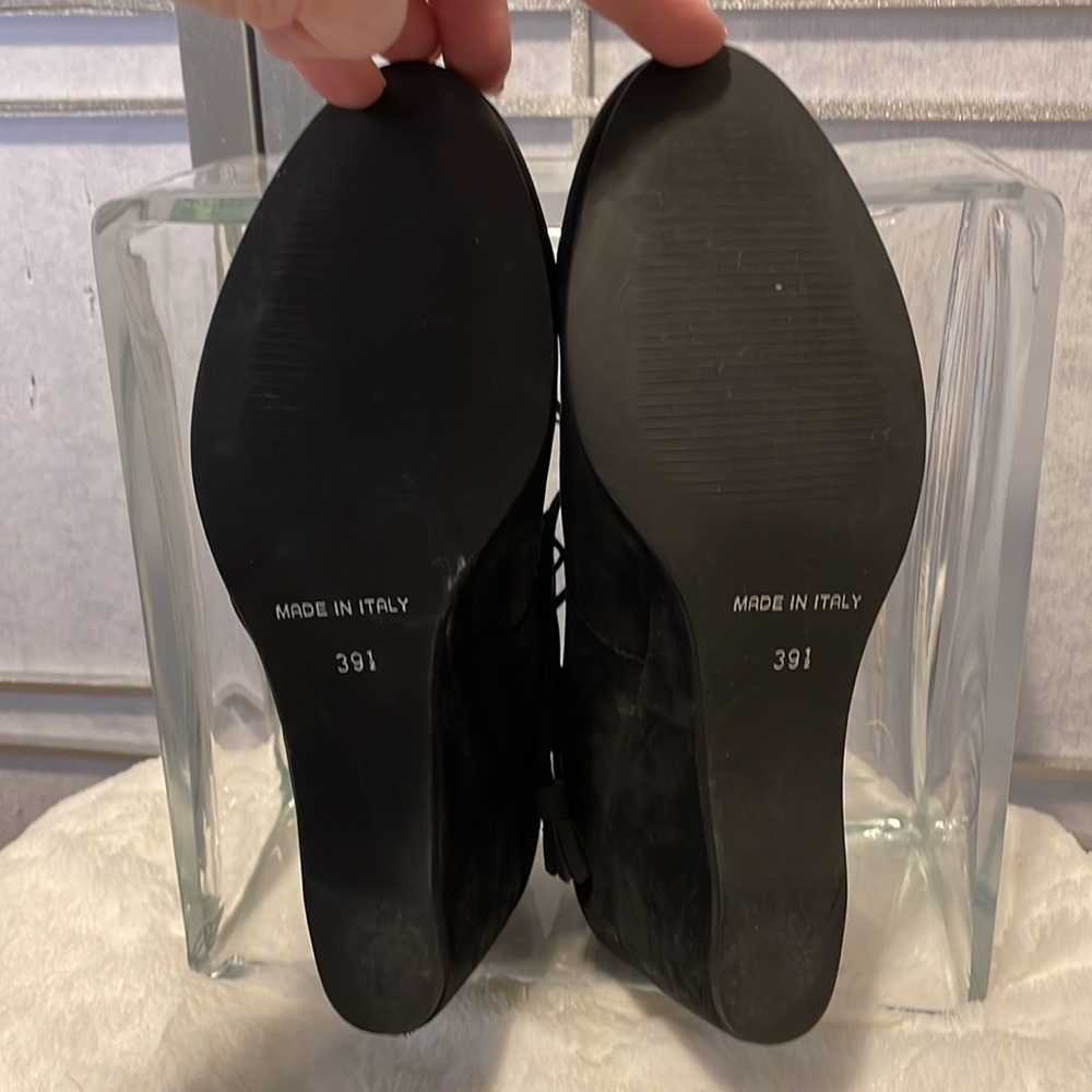 Nwot Anyi Liu Black Suede Tie Up Ankle Boots Size 8.5 - Picture 5 of 6